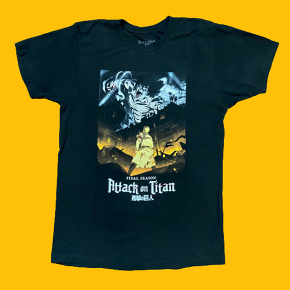 Attack On Titan Final Season Anime Black T-Shirt Men's Size Medium - Picture 1 of 8